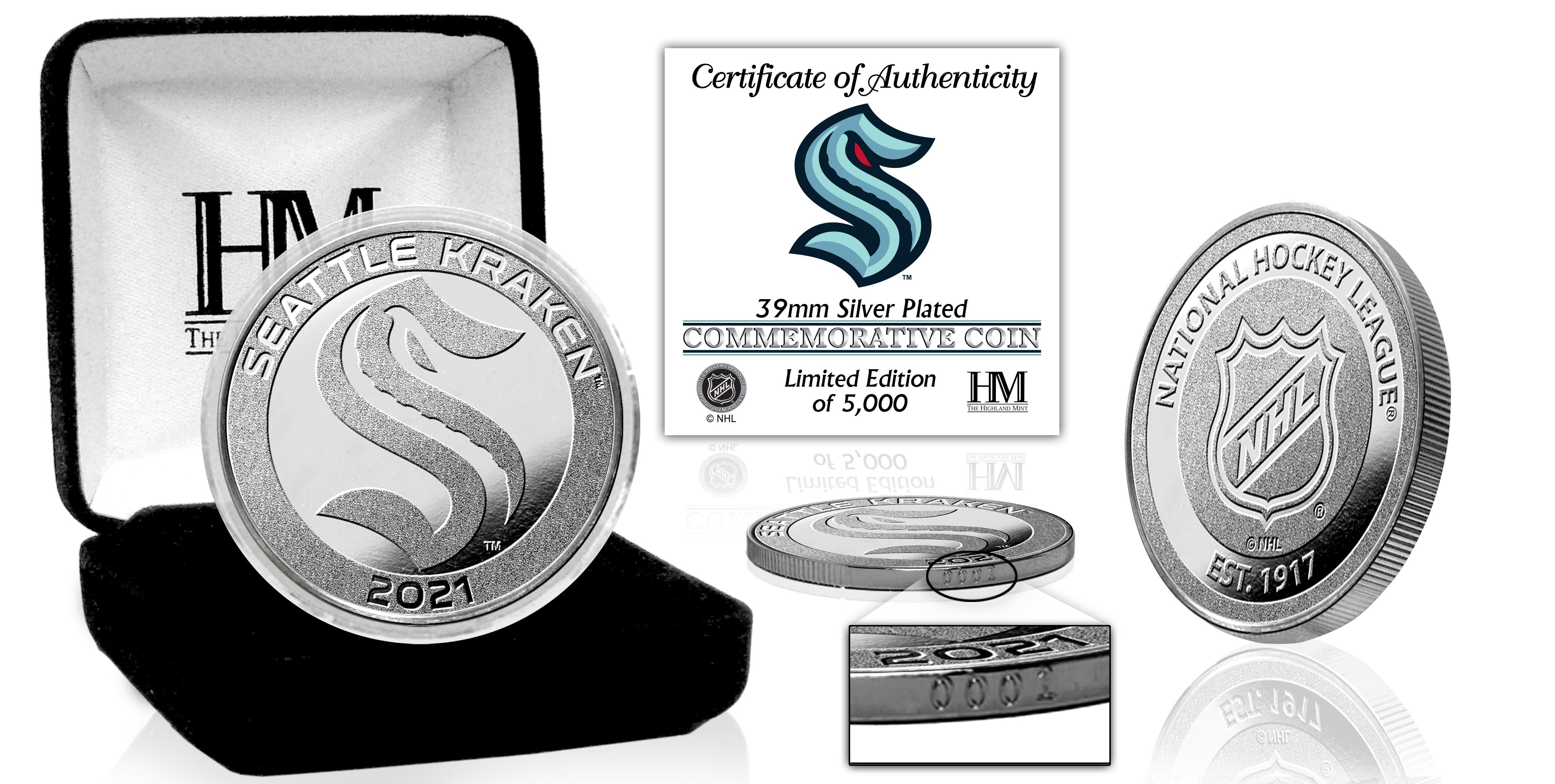 Seattle Kraken Silver Mint Coin - Sports Collectibles, Sports Memorabilia, Sports Fan Shop, Sports Gifts