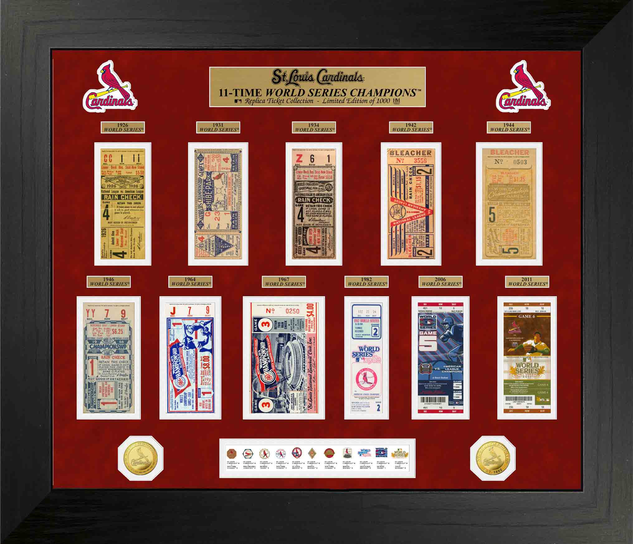 St. Louis Cardinals World Series Deluxe Gold Coin & Ticket Collection - Sports Collectibles, Sports Memorabilia, Sports Fan Shop, Sports Gifts