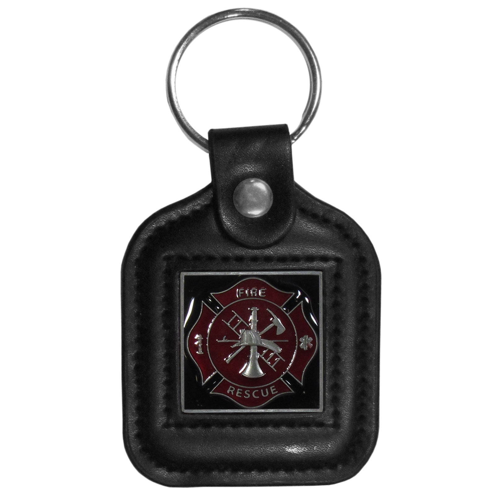 Sq. Leather Keychain -  Fire Fighter