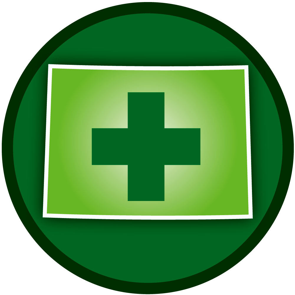 Colorado Cross Medicinal Marijuana Round Auto Decal