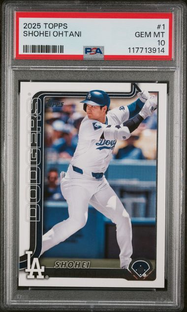 Graded 2025 Topps Shohei Ohtani #1 Baseball Card PSA 10 Gem Mint