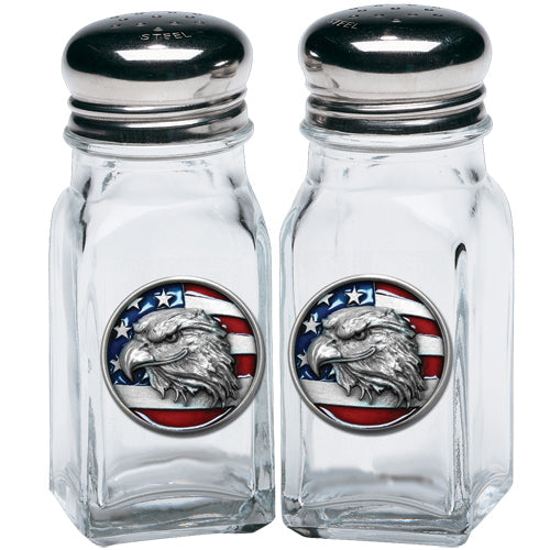 Eagle Head w/ Flag Salt & Pepper Shakers - Sports Collectibles, Sports Memorabilia, Sports Fan Shop, Sports Gifts