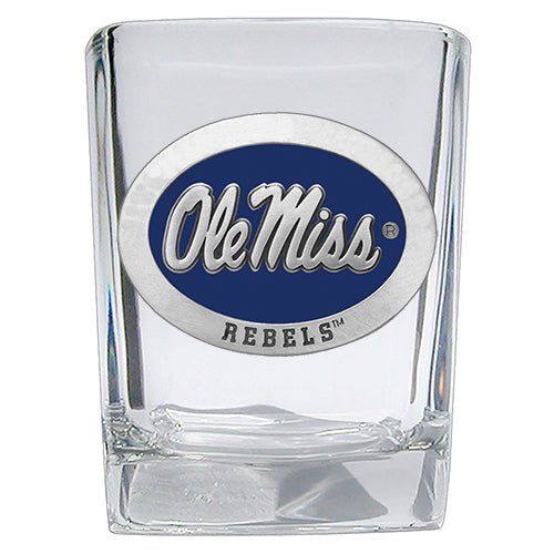 University of Mississippi "Ole Miss" Blue Logo Square Shot - Sports Gifts, Sports Memorabilia, Sports Collectibles, Fan Shop