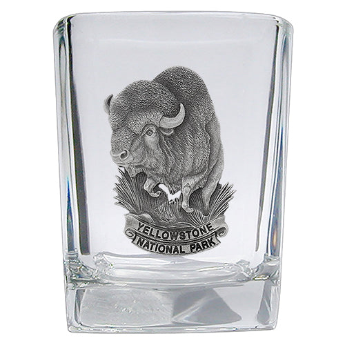 Buffalo Yellowstone National Park Square Shot - Sports Collectibles, Sports Memorabilia, Sports Fan Shop, Sports Gifts