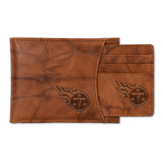 NFL Football Tennessee Titans  Genuine Leather Slider Wallet - 2 Gifts in One