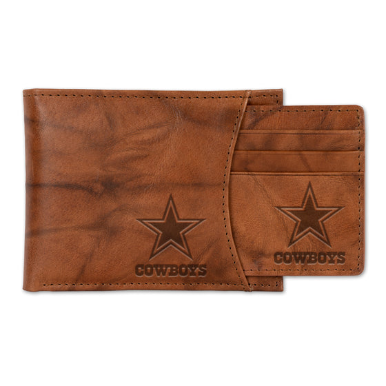 NFL Football Dallas Cowboys  Genuine Leather Slider Wallet - 2 Gifts in One
