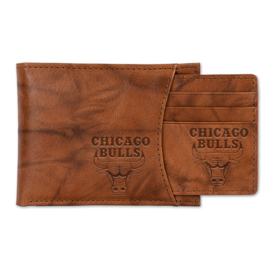 NBA Basketball Chicago Bulls  Genuine Leather Slider Wallet - 2 Gifts in One