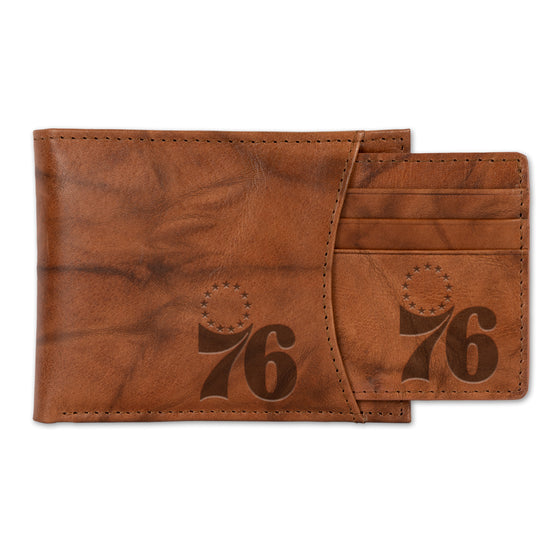 NBA Basketball Philadelphia 76ers  Genuine Leather Slider Wallet - 2 Gifts in One
