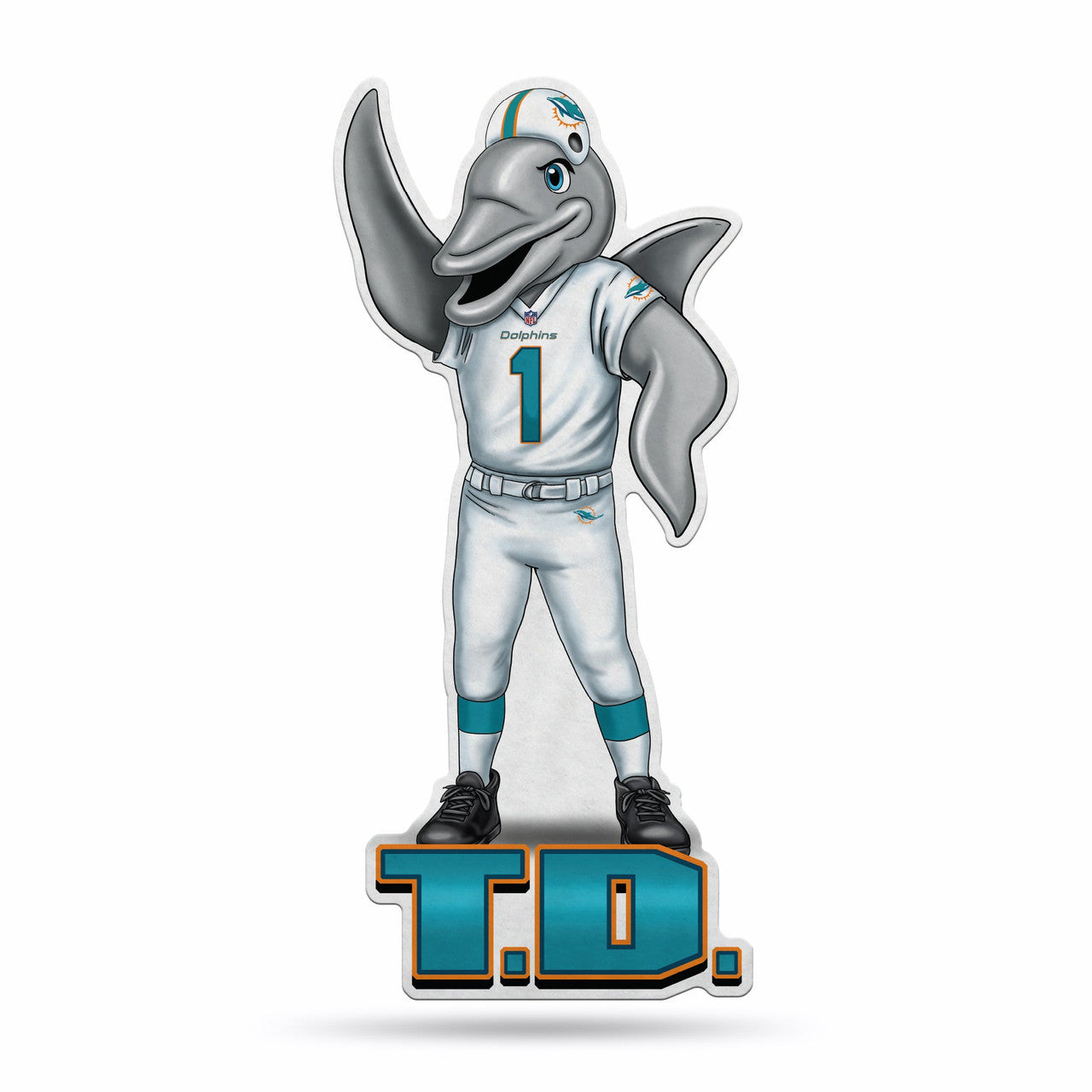 Miami Dolphins Pennant Shape Cut Mascot Design - Sports Collectibles, Sports Memorabilia, Sports Fan Shop, Sports Gifts