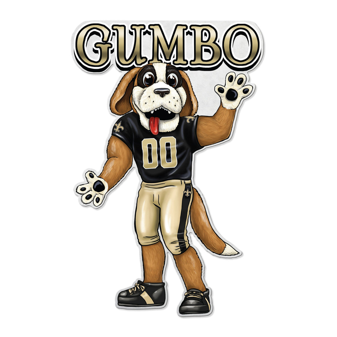 New Orleans Saints Pennant Shape Cut Mascot Design - Sports Collectibles, Sports Memorabilia, Sports Fan Shop, Sports Gifts