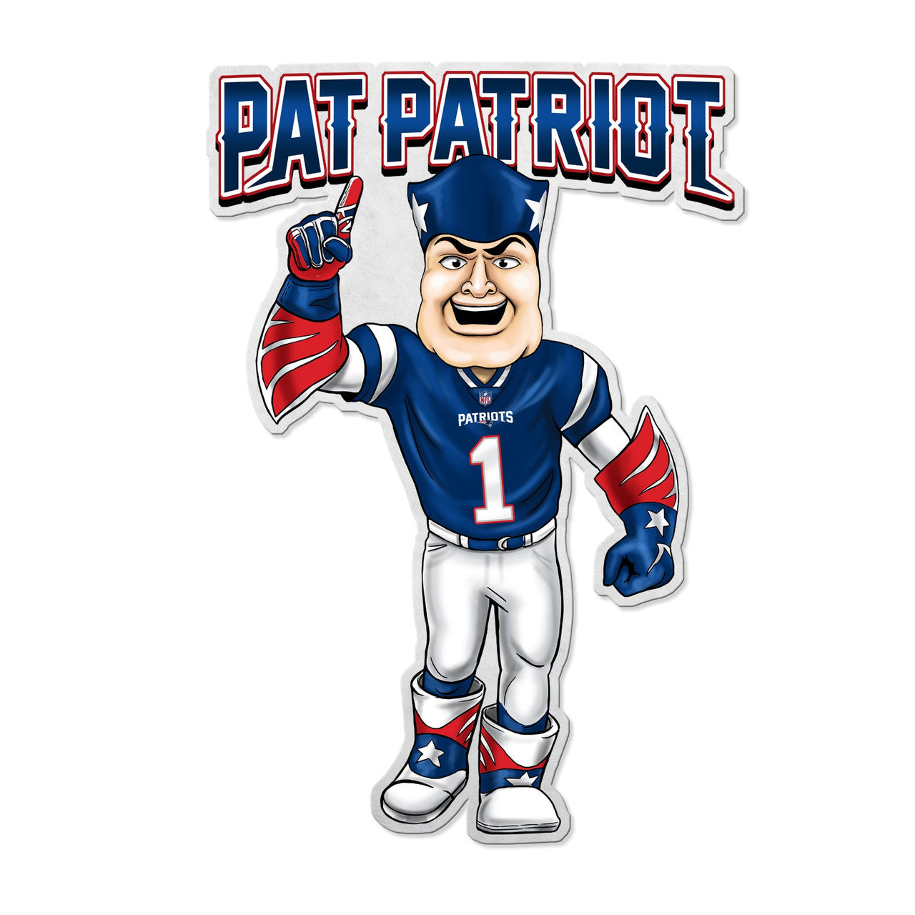 New England Patriots Pennant Shape Cut Mascot Design - Sports Collectibles, Sports Memorabilia, Sports Fan Shop, Sports Gifts