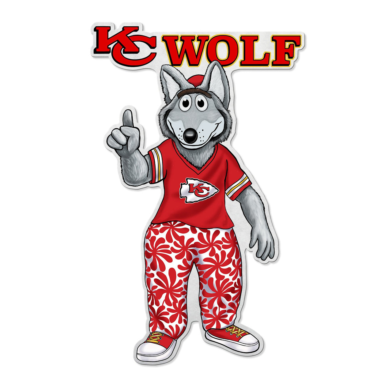 Kansas City Chiefs Pennant Shape Cut Mascot Design - Sports Collectibles, Sports Memorabilia, Sports Fan Shop, Sports Gifts