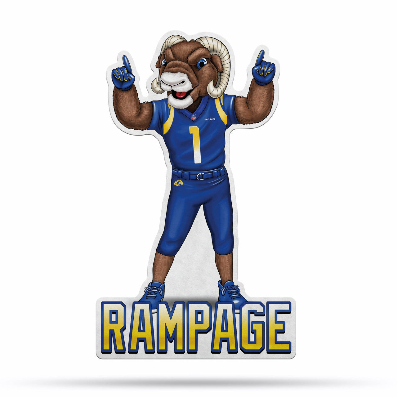 Los Angeles Rams Pennant Shape Cut Mascot Design - Sports Collectibles, Sports Memorabilia, Sports Fan Shop, Sports Gifts