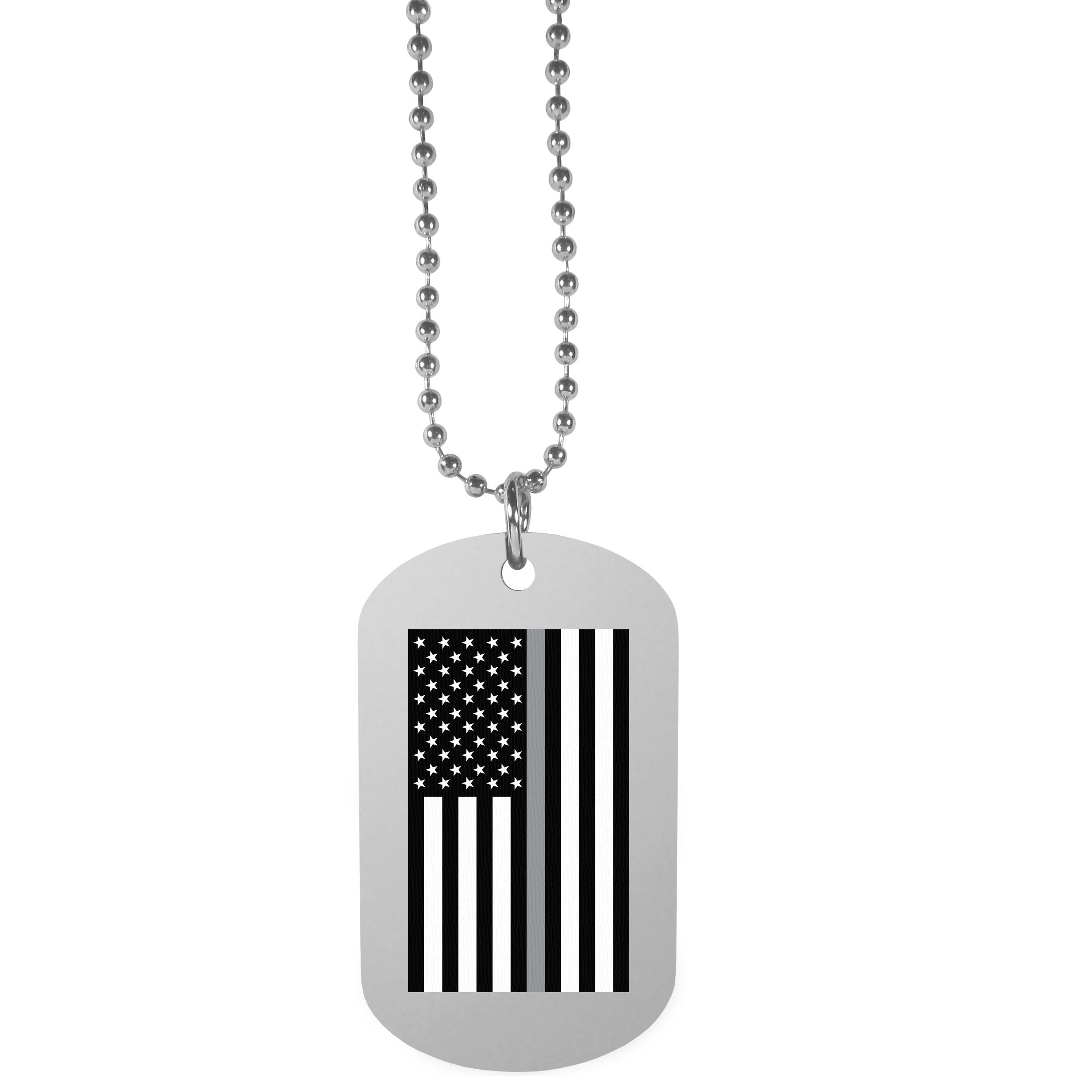 Thin Gray Line Veterans Flag Tag Necklace