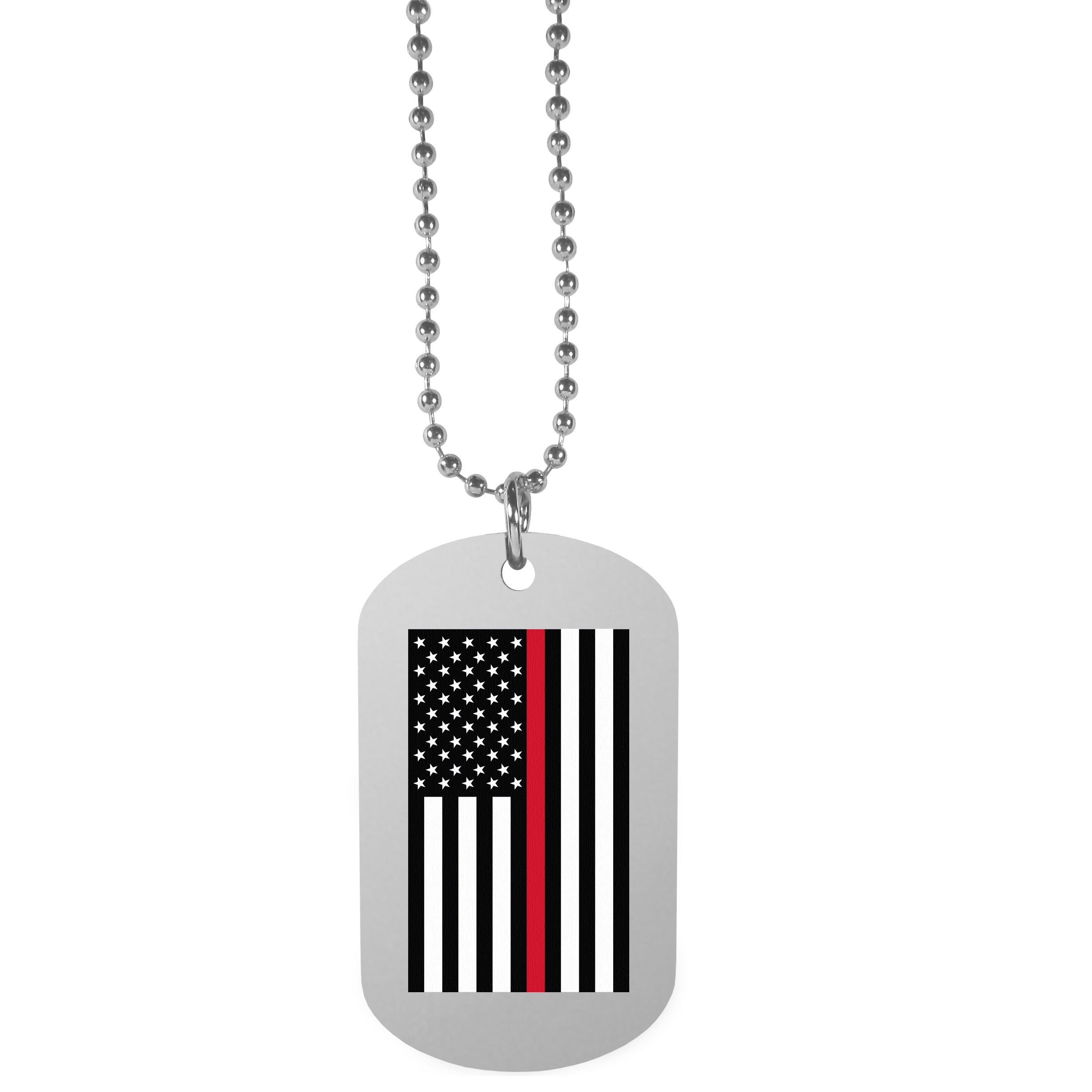 Thin Red Line Coast Guard Flag Tag Necklace