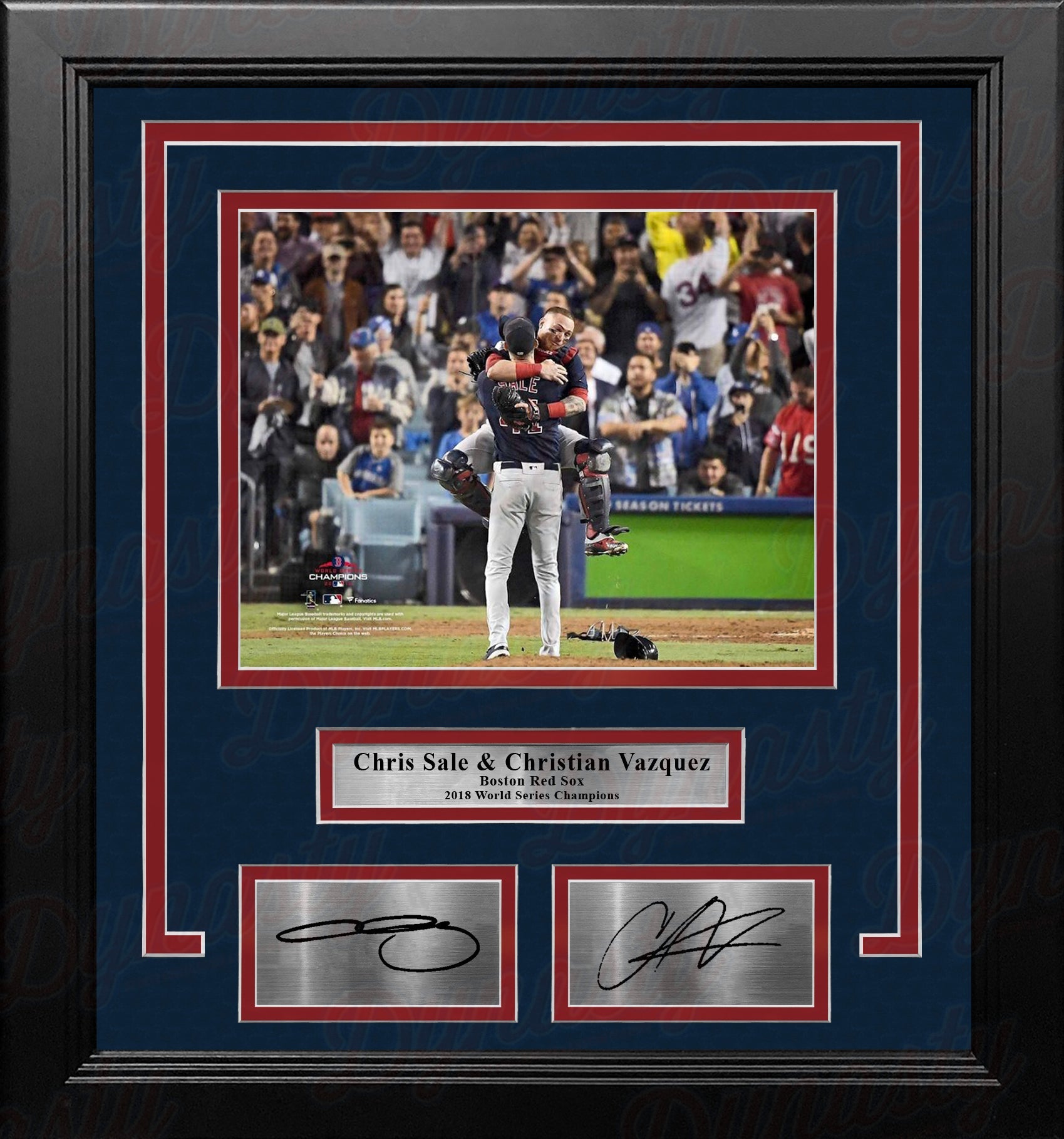 Chris Sale & Christian Vazquez Red Sox 2018 World Series 8x10 Framed Photo with Engraved Autographs - Sports Collectibles, Sports Memorabilia, Sports Fan Shop, Sports Gifts