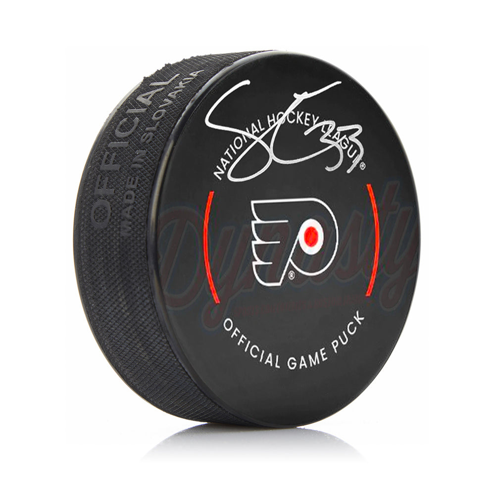 Samuel Ersson Autographed Philadelphia Flyers Hockey Game Model Puck - Sports Collectibles, Sports Memorabilia, Sports Fan Shop, Sports Gifts