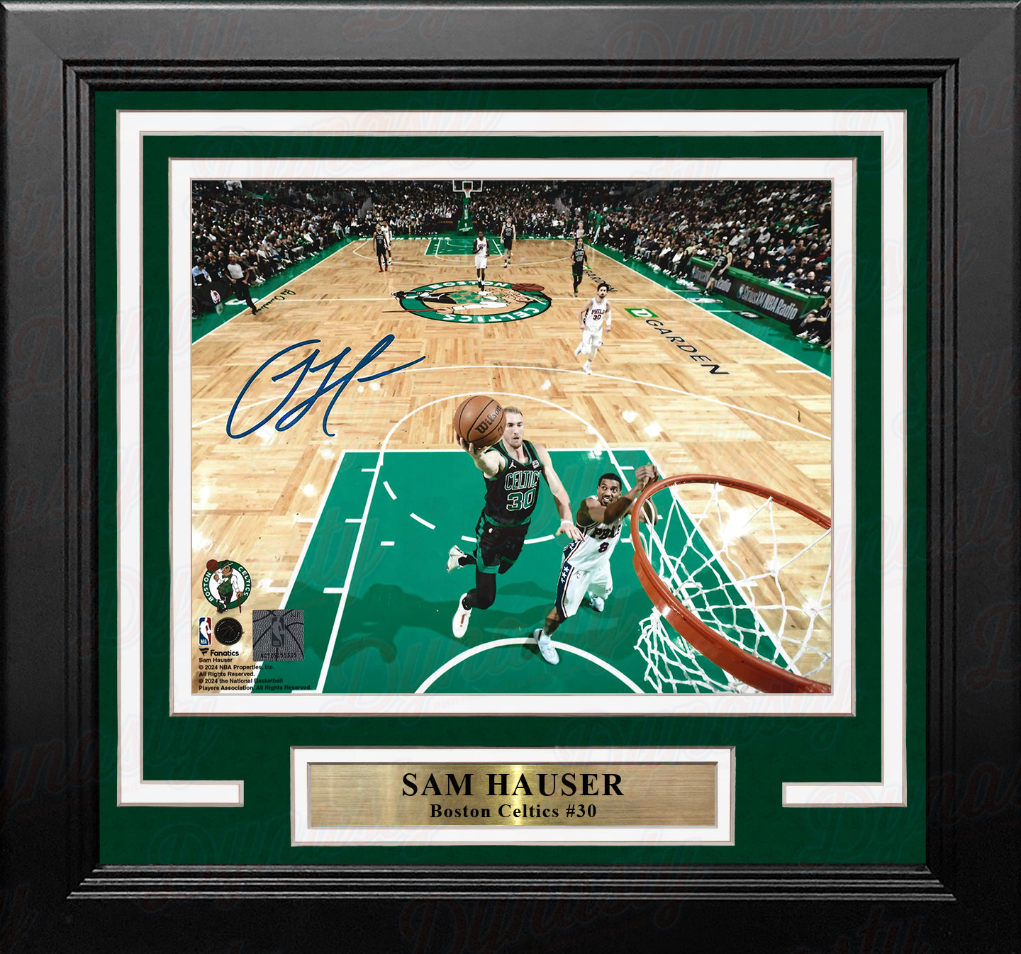 Sam Hauser Rim Cam Boston Celtics Autographed 8" x 10" Framed Basketball Photo - Sports Collectibles, Sports Memorabilia, Sports Fan Shop, Sports Gifts