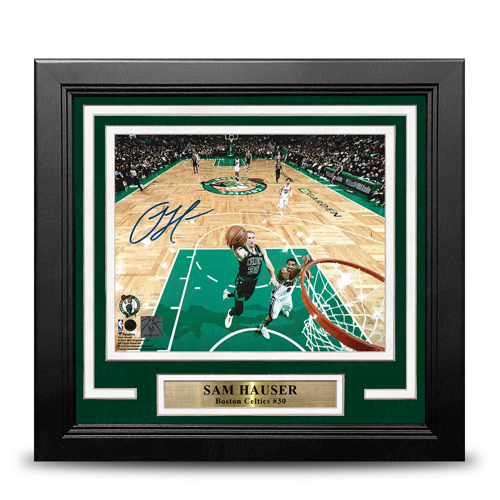 Sam Hauser Rim Cam Boston Celtics Autographed 8" x 10" Framed Basketball Photo - Sports Collectibles, Sports Memorabilia, Sports Fan Shop, Sports Gifts
