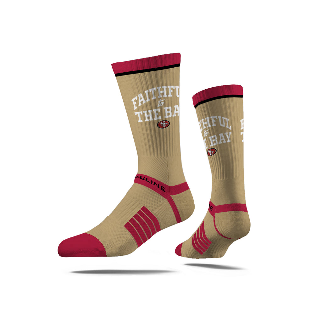 San Francisco 49ers Premium Knit Crew Fan Logo Gold Socks - Sports Gifts, Sports Memorabilia, Sports Collectibles, Fan Shop