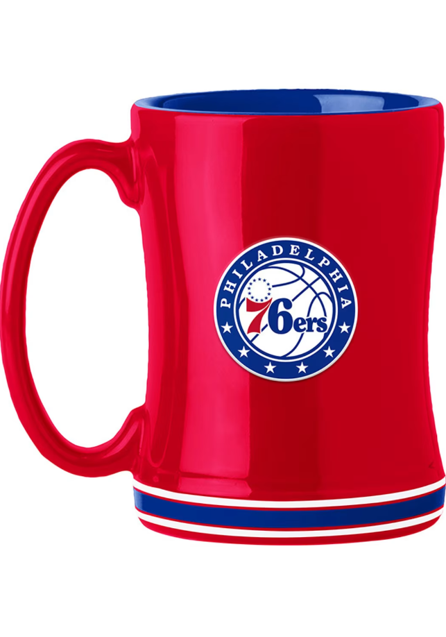 Philadelphia 76ers Logo Relief Coffee Mug - Sports Collectibles, Sports Memorabilia, Sports Fan Shop, Sports Gifts
