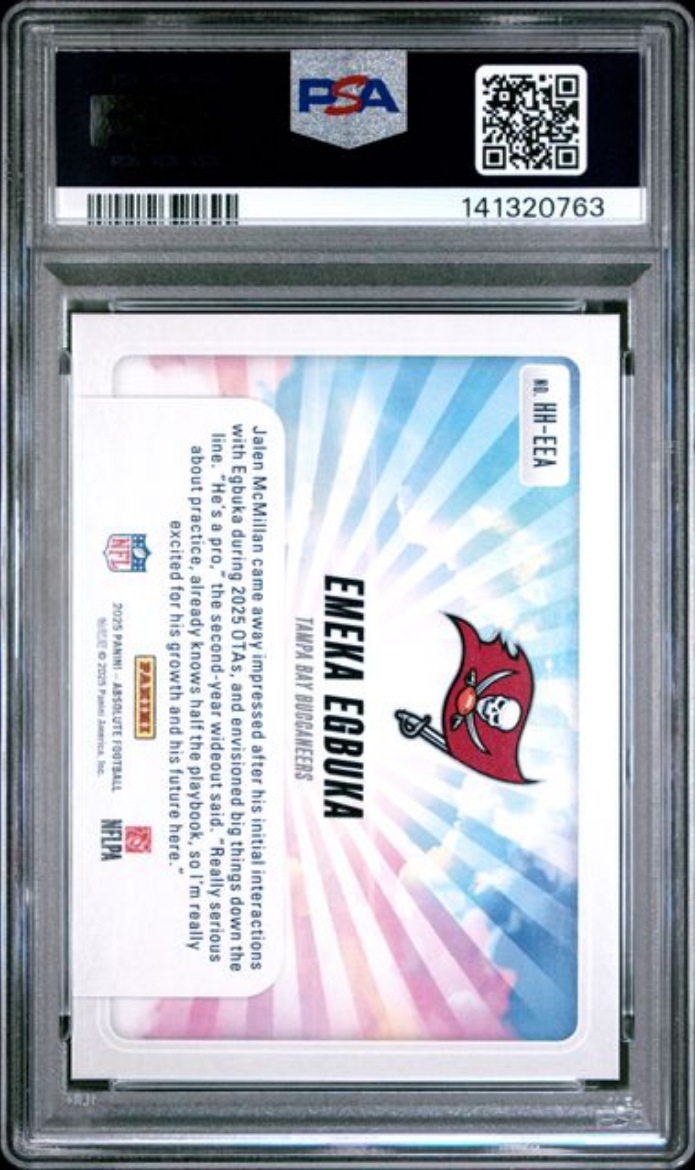 Graded 2025 Panini Absolute Emeka Egbuka #HHEEA Hog Heaven Rookie RC Football Card PSA 10 Gem Mint