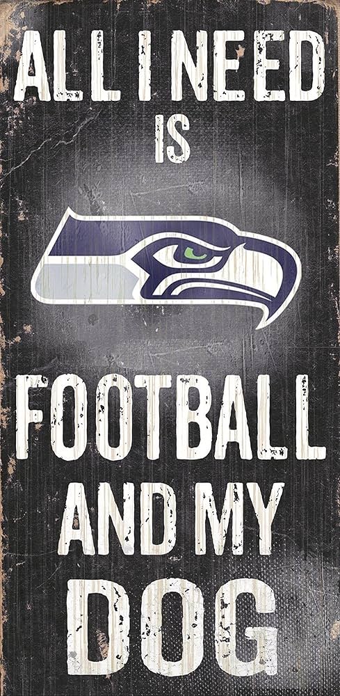 Seattle Seahawks Football and My Dog Wooden Sign - Sports Collectibles, Sports Memorabilia, Sports Fan Shop, Sports Gifts