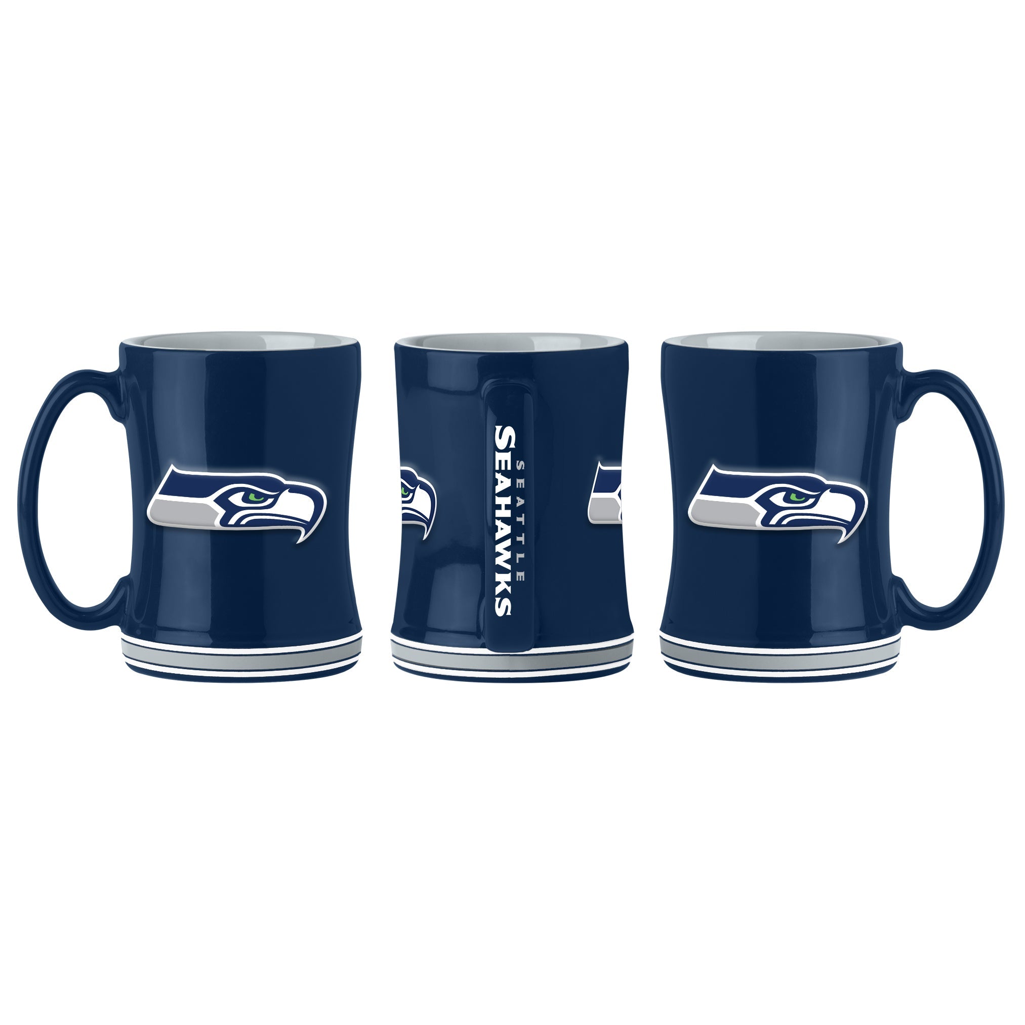 Seattle Seahawks Logo Relief Coffee Mug - Sports Collectibles, Sports Memorabilia, Sports Fan Shop, Sports Gifts