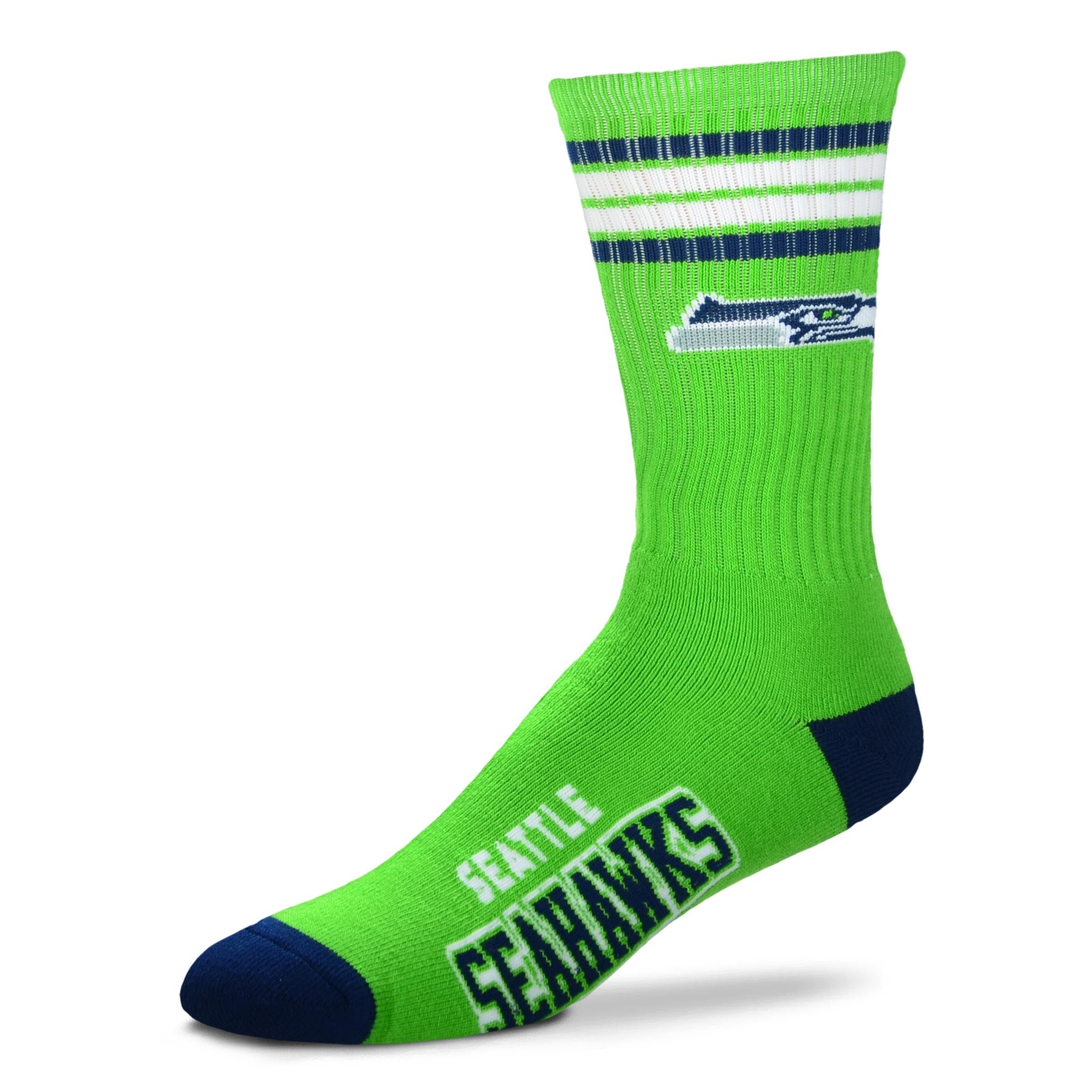 Seattle Seahawks Men's 4 Stripe Deuce Socks - Sports Collectibles, Sports Memorabilia, Sports Fan Shop, Sports Gifts