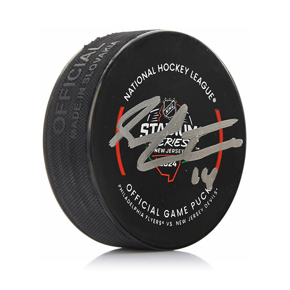 Sean Couturier Autographed Philadelphia Flyers 2024 Stadium Series Hockey Game Model Puck - Sports Collectibles, Sports Memorabilia, Sports Fan Shop, Sports Gifts