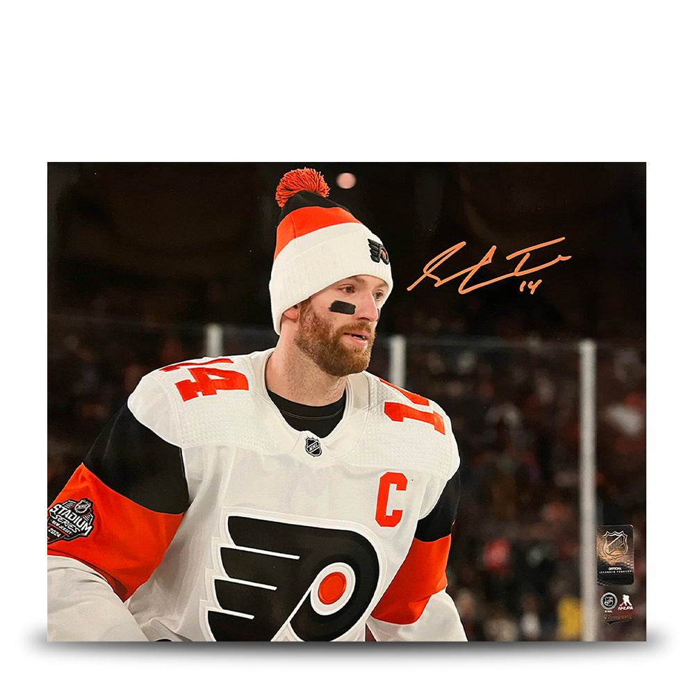 Sean Couturier 2024 Captain Debut Philadelphia Flyers Autographed 11x14 Photo - Orange Signature - Sports Collectibles, Sports Memorabilia, Sports Fan Shop, Sports Gifts