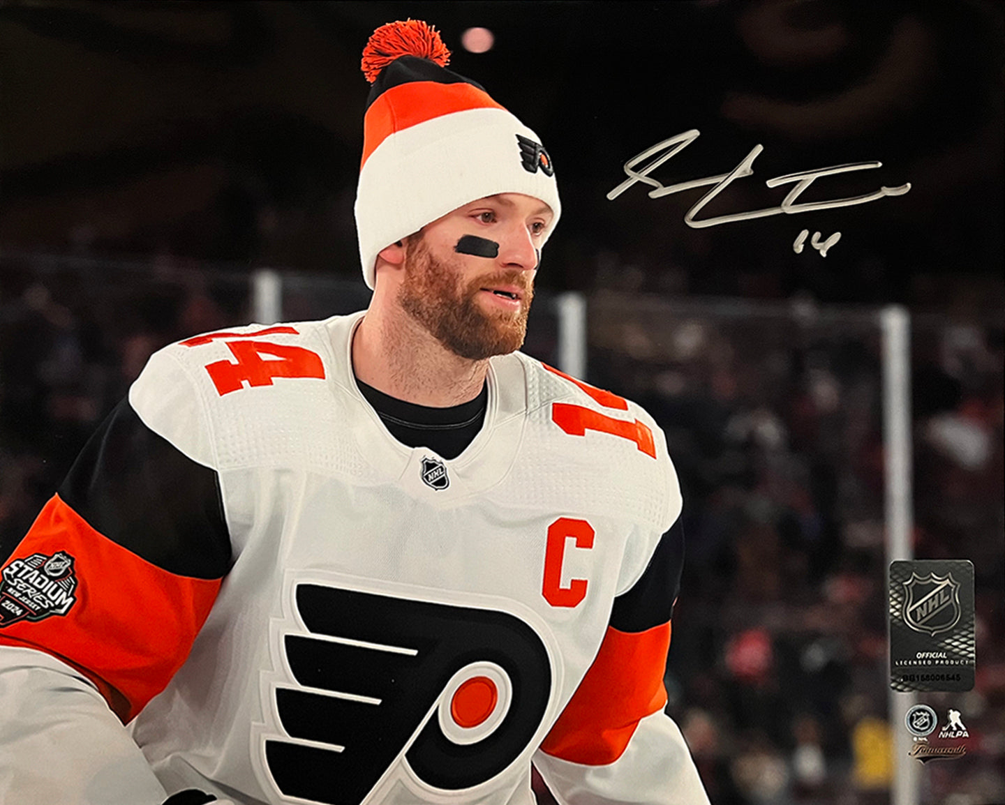 Sean Couturier 2024 Stadium Series Captain Debut Philadelphia Flyers Autographed 8x10 Photo - Sports Collectibles, Sports Memorabilia, Sports Fan Shop, Sports Gifts