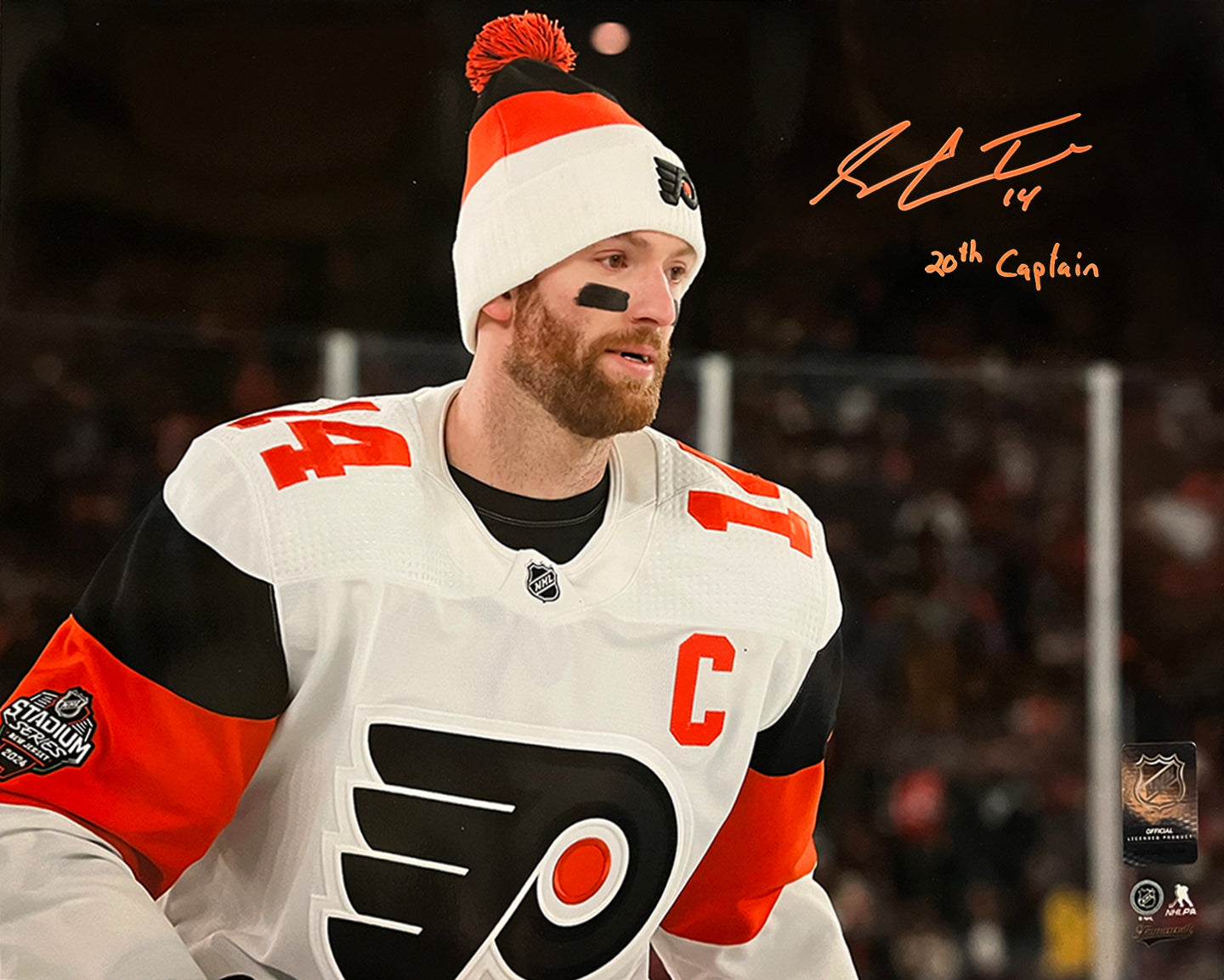 Sean Couturier Stadium Ser. Captain Debut Philadelphia Flyers Autographed 16x20 Photo - 20th Captain - Sports Collectibles, Sports Memorabilia, Sports Fan Shop, Sports Gifts