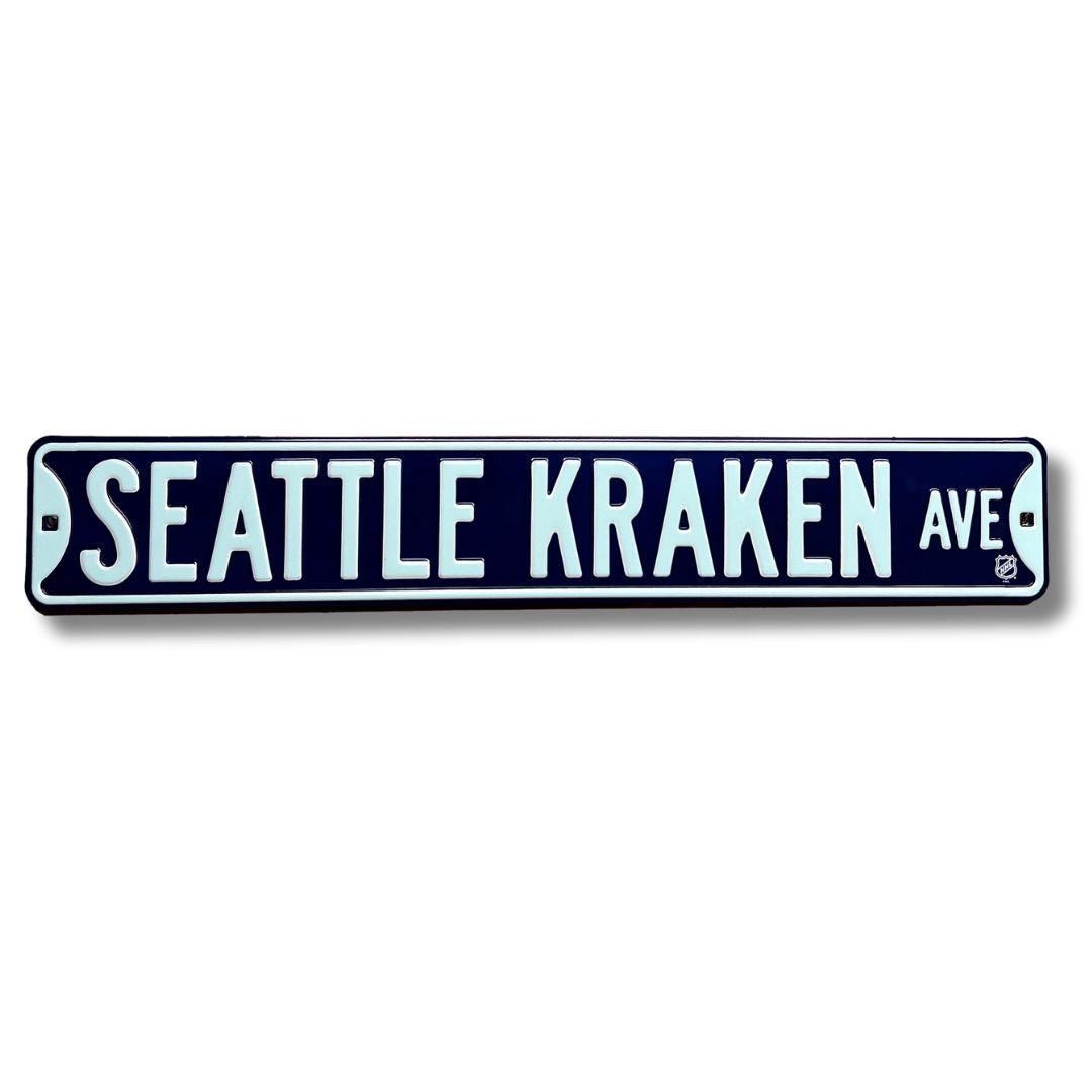 Seattle Kraken - SEATTLE KRAKEN AVE - Embossed Steel Street Sign
