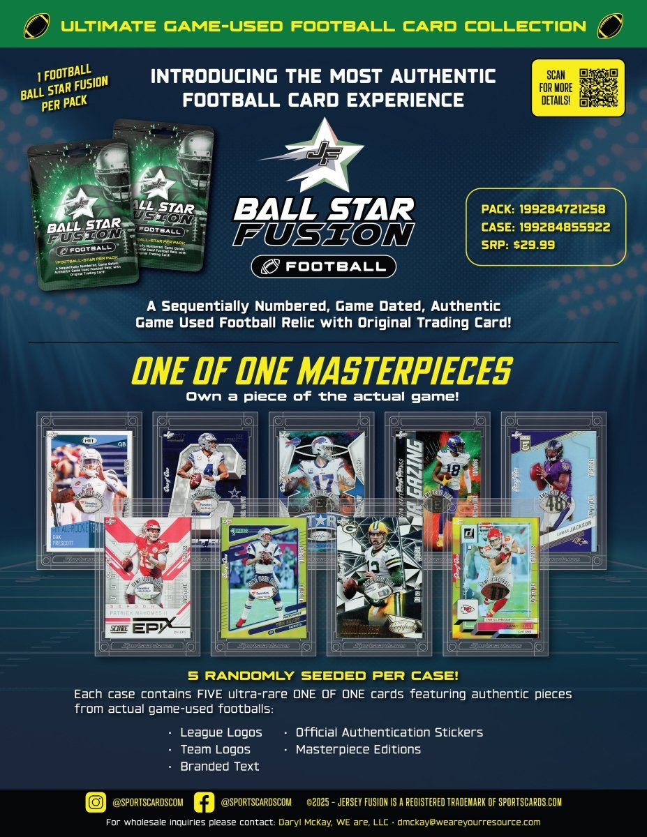 2025 BALL STAR FUSION - FOOTBALL EDITION - CASE (100 PACKS) - Sports Gifts, Sports Memorabilia, Sports Collectibles, Fan Shop