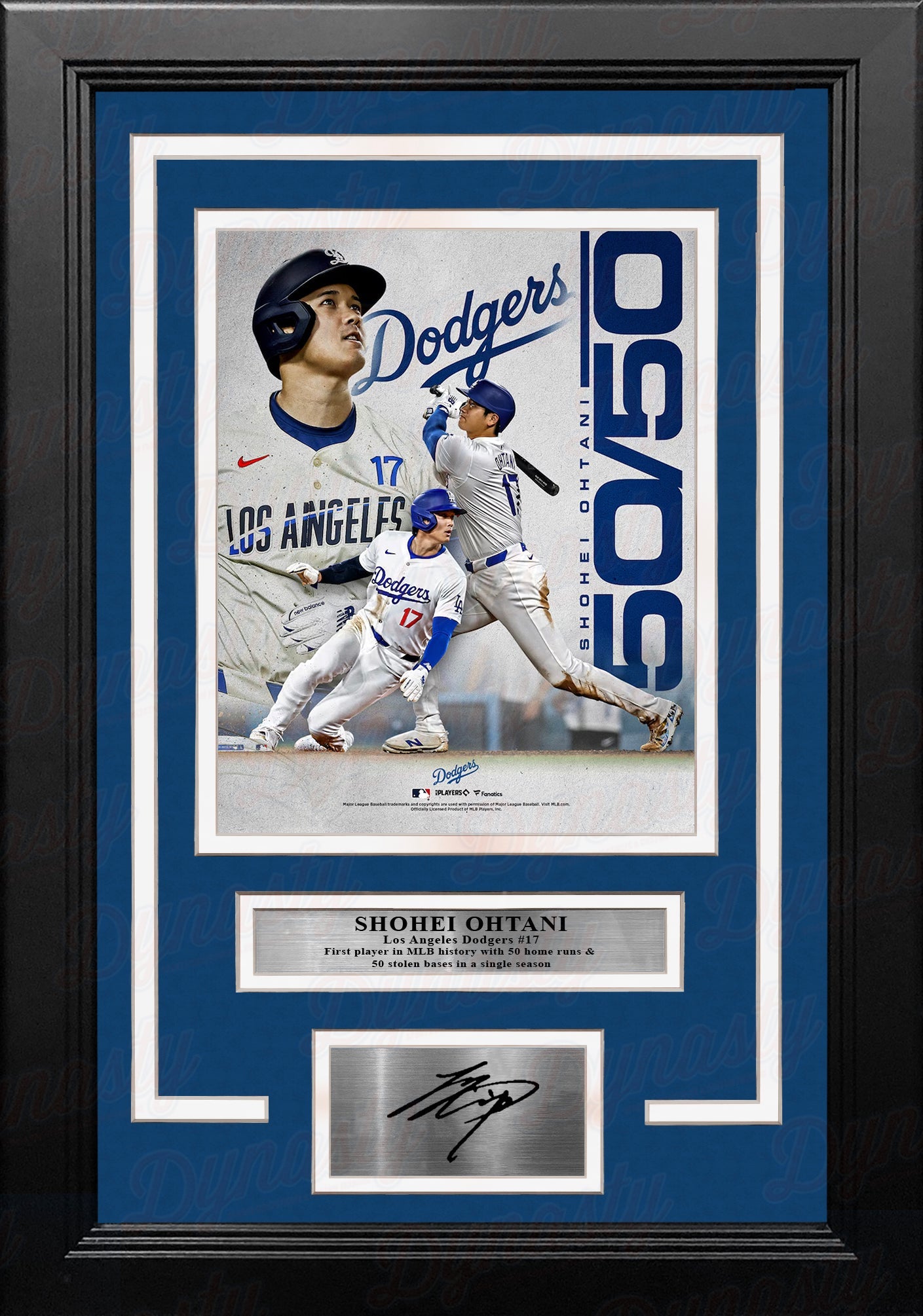 Shohei Ohtani 50-50 Season Record Los Angeles Dodgers 8" x 10" Framed Photo with Engraved Autograph - Sports Collectibles, Sports Memorabilia, Sports Fan Shop, Sports Gifts