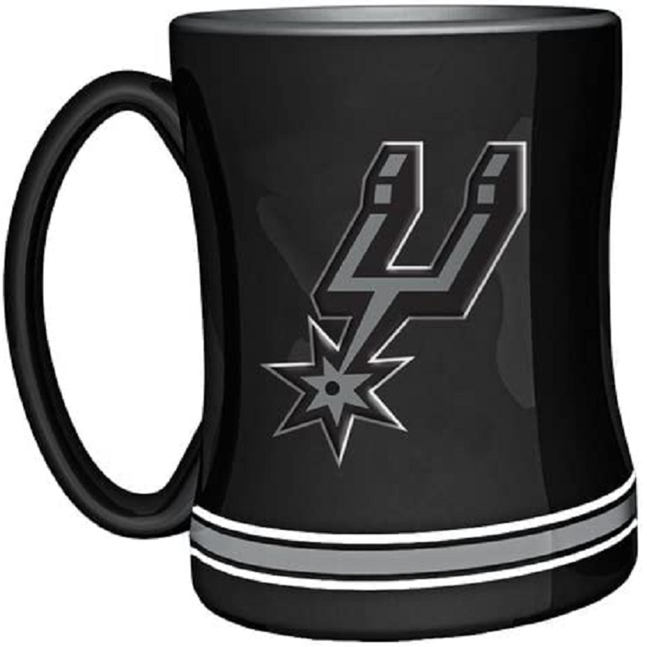 San Antonio Spurs Coffee Mug 14oz Sculpted Relief Team Color - Sports Collectibles, Sports Memorabilia, Sports Fan Shop, Sports Gifts