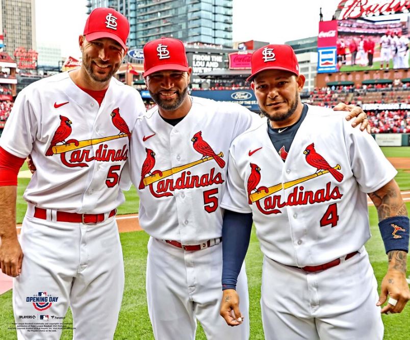 Adam Wainwright, Albert Pujols, & Yadier Molina St. Louis Cardinals 8" x 10" Baseball Photo - Sports Collectibles, Sports Memorabilia, Sports Fan Shop, Sports Gifts