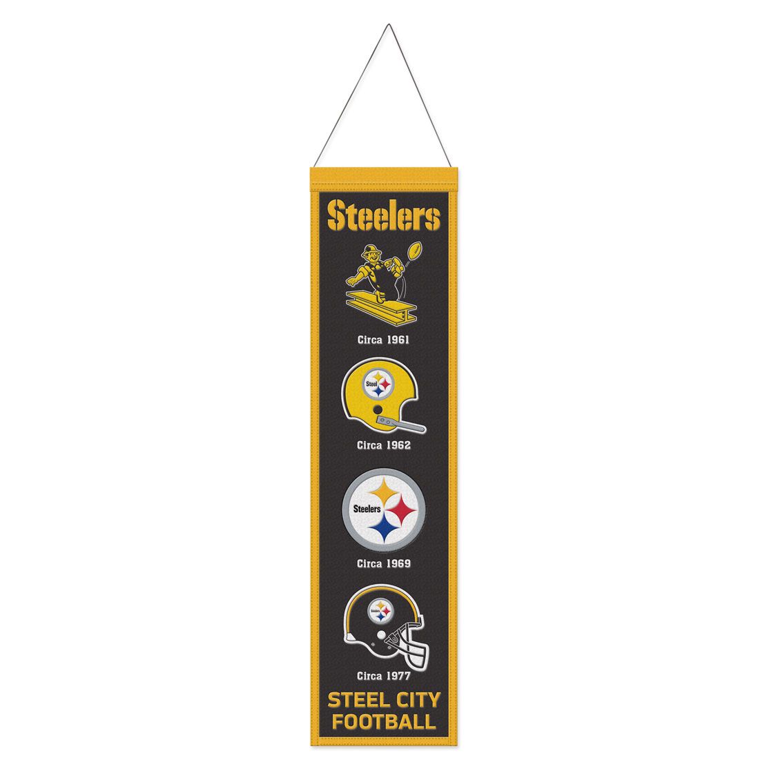 Pittsburgh Steelers 8" x 32" Wool Banner - Sports Collectibles, Sports Memorabilia, Sports Fan Shop, Sports Gifts