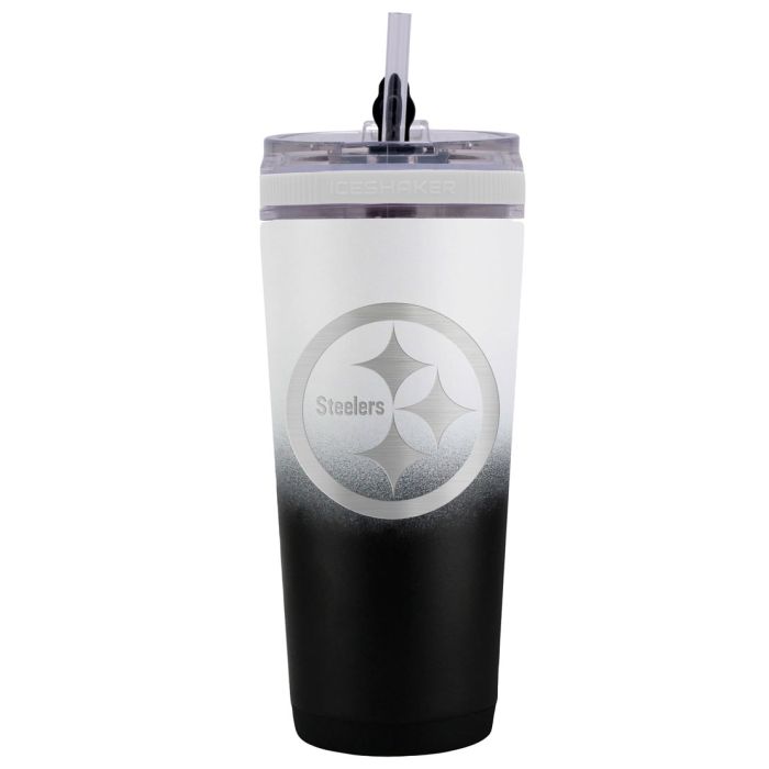 Pittsburgh Steelers 26 oz Stainless Steel Ice Shaker Bottle - Sports Collectibles, Sports Memorabilia, Sports Fan Shop, Sports Gifts