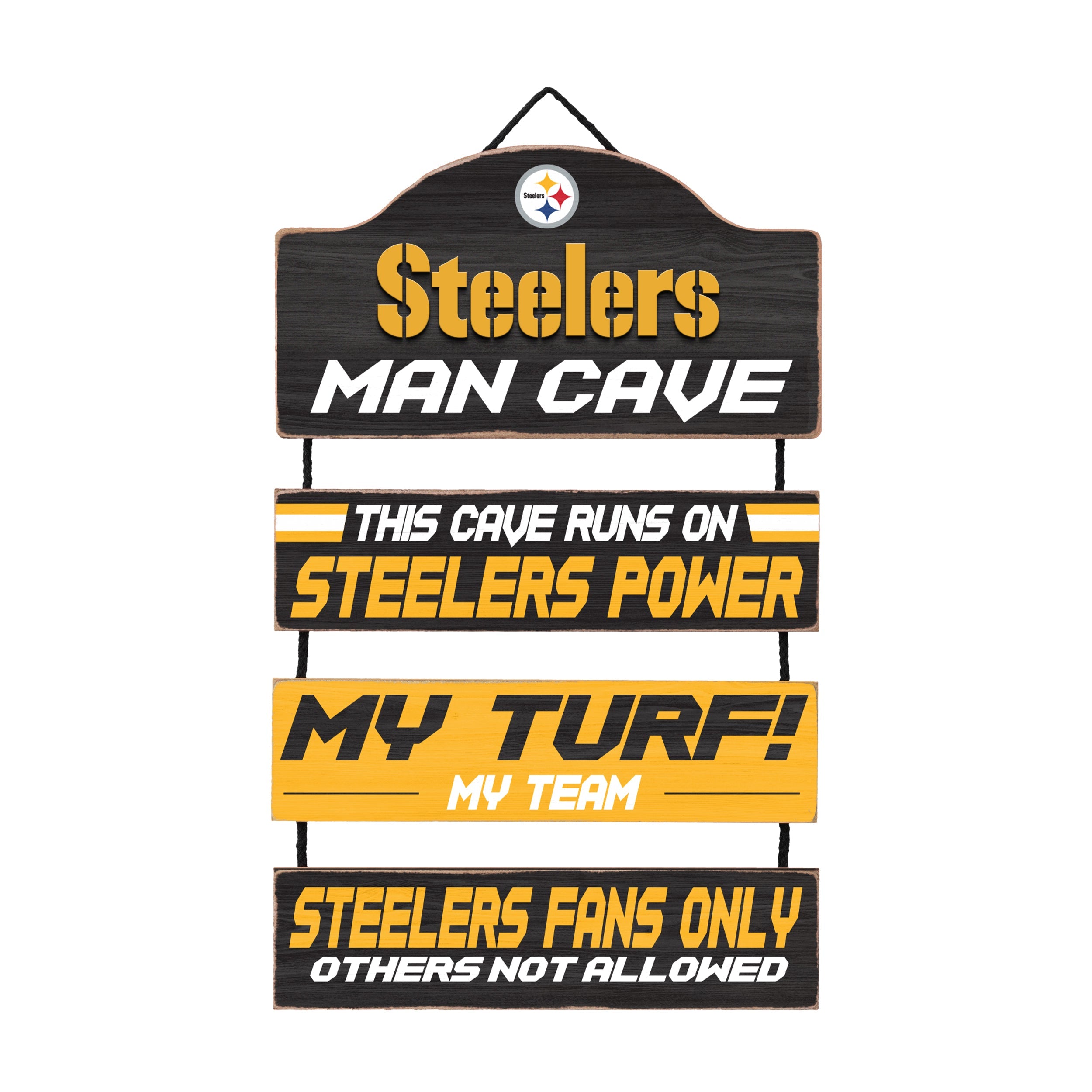 Pittsburgh Steelers Wooden Man Cave Sign - Sports Collectibles, Sports Memorabilia, Sports Fan Shop, Sports Gifts