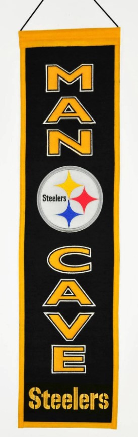 Pittsburgh Steelers Man Cave Heritage Banner - Sports Collectibles, Sports Memorabilia, Sports Fan Shop, Sports Gifts