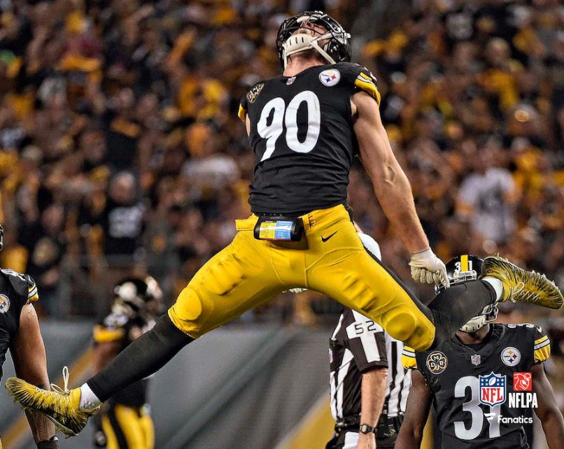 TJ Watt Celebration Pittsburgh Steelers 8" x 10" Football Photo - Sports Collectibles, Sports Memorabilia, Sports Fan Shop, Sports Gifts