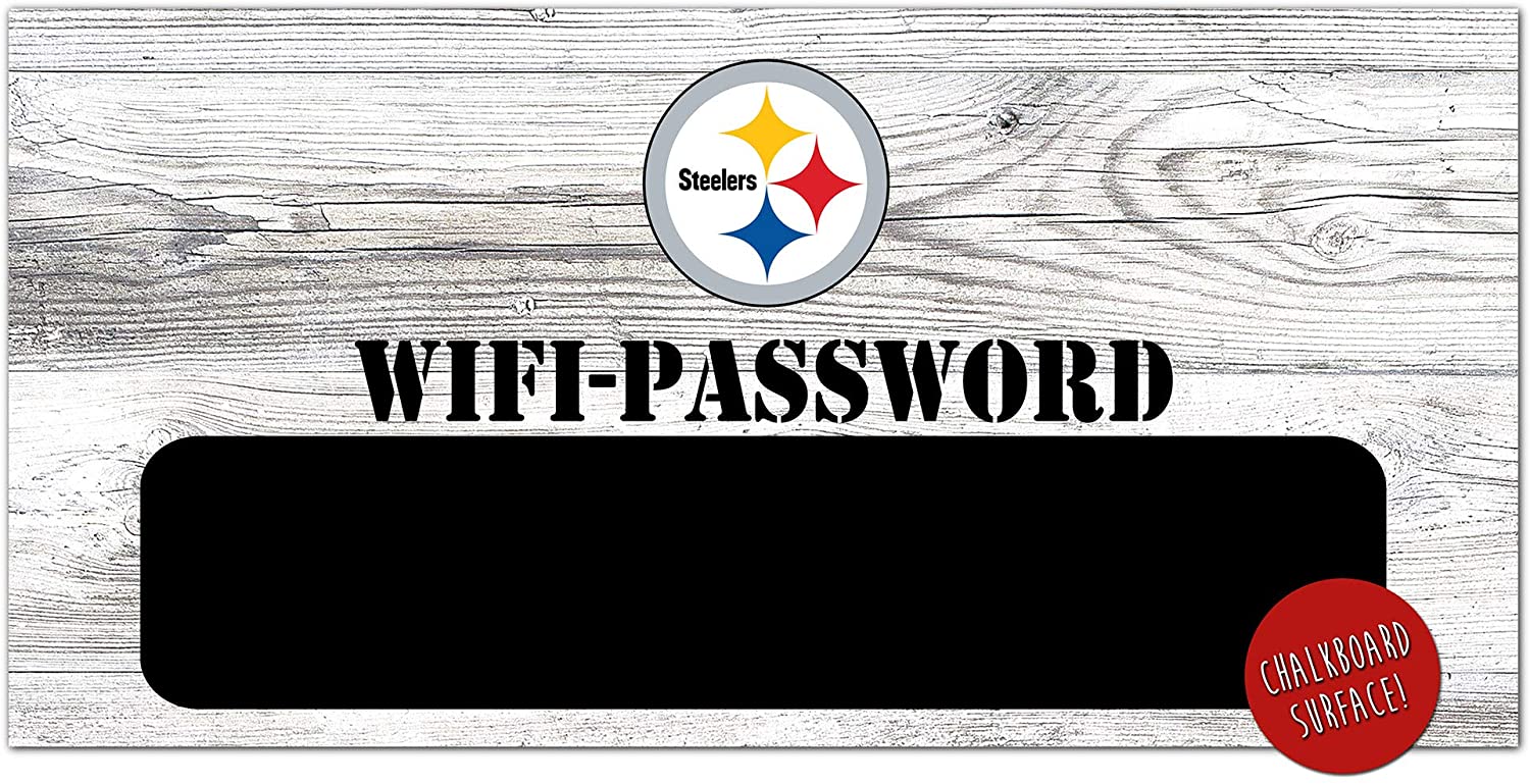 Pittsburgh Steelers Wifi Password 6" x 12" Wood Sign - Sports Collectibles, Sports Memorabilia, Sports Fan Shop, Sports Gifts
