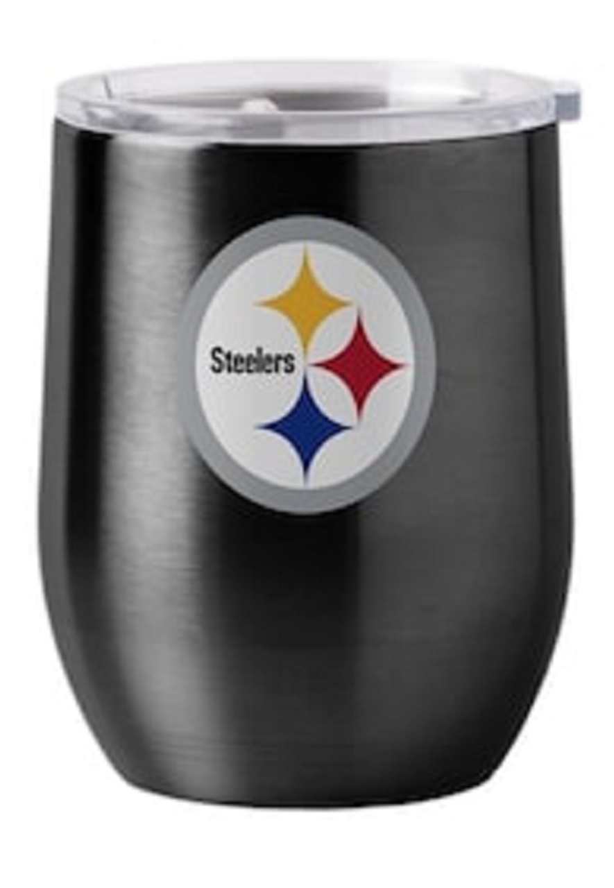 Pittsburgh Steelers Travel Tumbler 16oz Stainless Steel Curved - Sports Collectibles, Sports Memorabilia, Sports Fan Shop, Sports Gifts