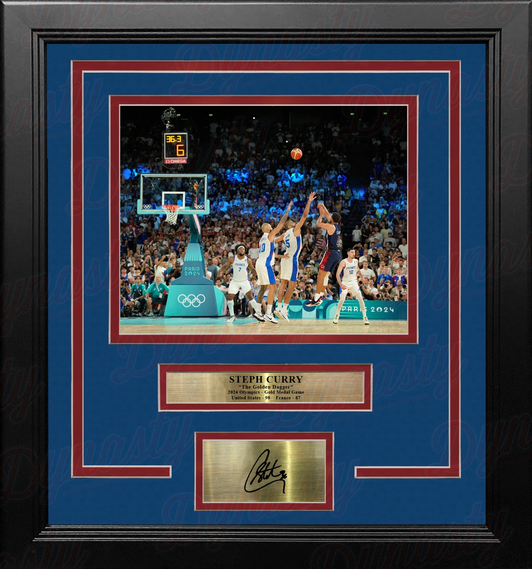 Steph Curry Golden Dagger 8" x 10" Framed Olympics Basketball Photo with Engraved Autograph - Sports Collectibles, Sports Memorabilia, Sports Fan Shop, Sports Gifts