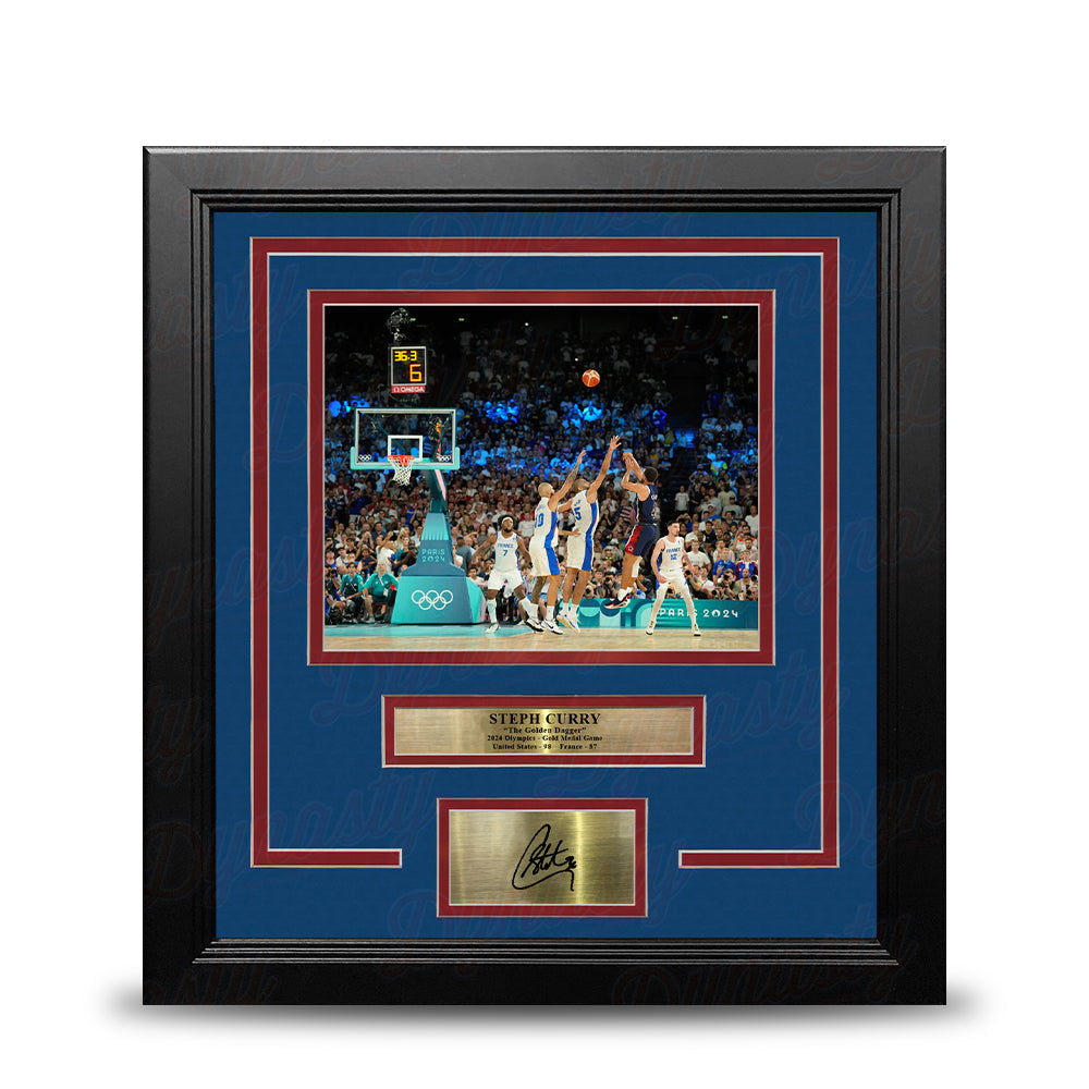 Steph Curry Golden Dagger 8" x 10" Framed Olympics Basketball Photo with Engraved Autograph - Sports Collectibles, Sports Memorabilia, Sports Fan Shop, Sports Gifts
