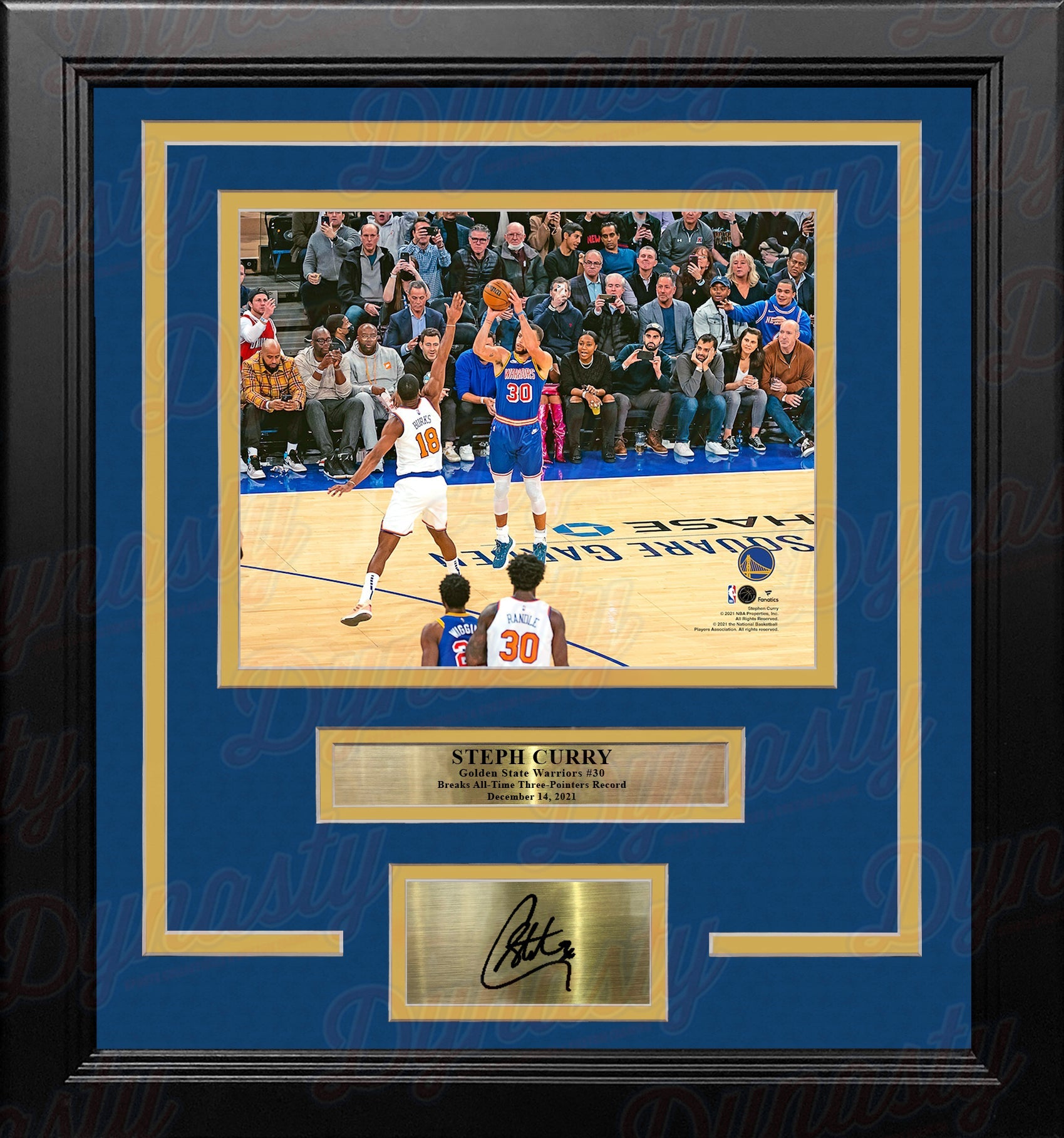 Steph Curry 3-Point Record-Breaking Shot Golden State Warriors 8" x 10" Framed Basketball Photo with Engraved Autograph - Sports Collectibles, Sports Memorabilia, Sports Fan Shop, Sports Gifts