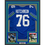 Framed Autographed/Signed Steve Hutchinson HOF 20 35x39 Seattle Blue Football Jersey JSA COA