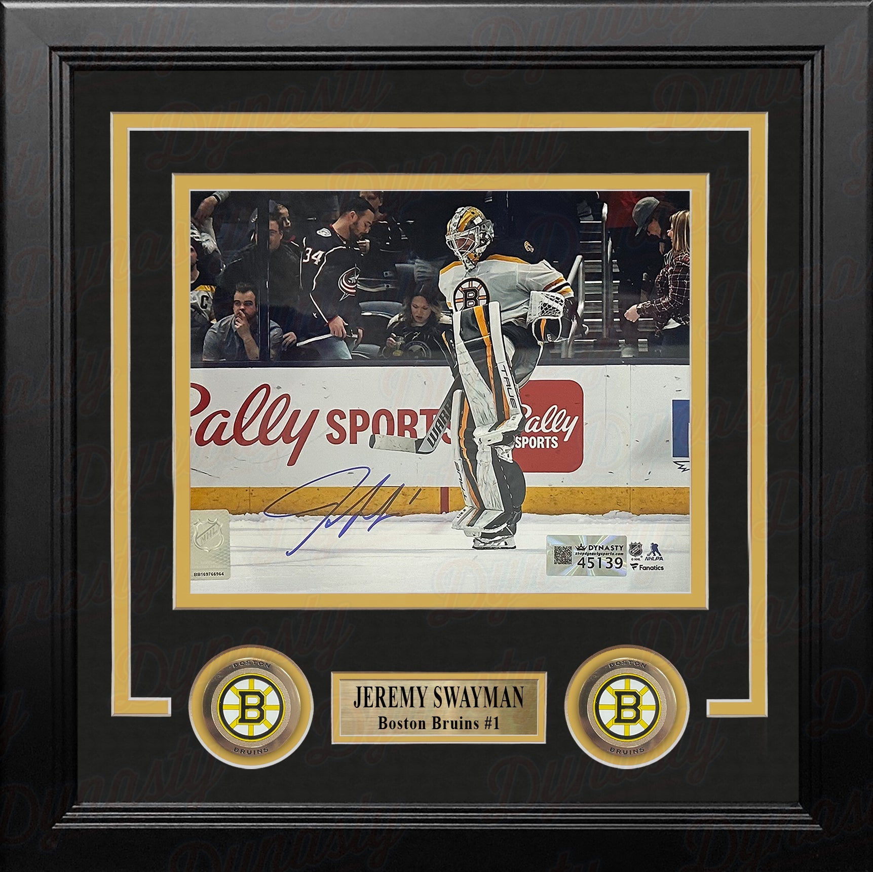 Jeremy Swayman Warming Up Boston Bruins Autographed 8" x 10" Framed Hockey Photo - Sports Collectibles, Sports Memorabilia, Sports Fan Shop, Sports Gifts